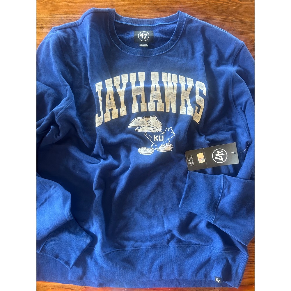 Kansas KU Jayhawks Rally House '47 Royal Coltrain Crew Sweatshirt XXL - Picture 2 of 4
